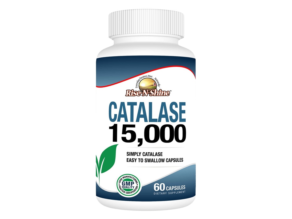 Rise-N-Shine Catalase Suplemento 15,000 -Powerful Antioxidant Enzyme for Hair Health, Strong Hair Support and More - 60 Count (60-Day Supply)