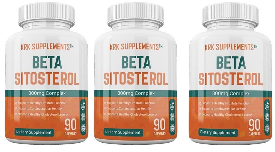 3 Botellas Beta Sitosterol 800mg Por Serving 270 Total Capsules Prostate Support