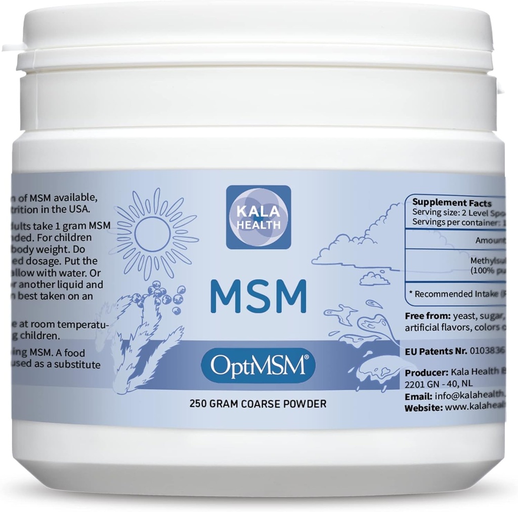 Procapsin OptiMSM – Pure Methylsulfonylmethane MSM Supplement Powder – Organic, Gluten Free, Non-GMO – Opti MSM Cristales de azufre para niños y adultos (250 gramos)