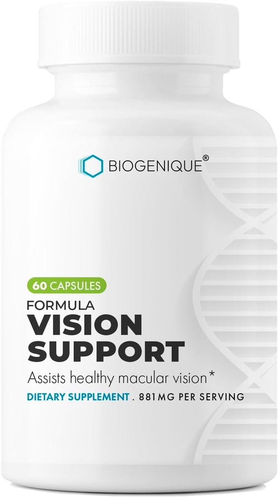 Suplemento de Apoyo Visión con Lutein, Lycopene, Vitaminas &amp; Minerales para la Salud Ocular & Visión Apoyo Salud 60 cápsulas - Hecho en EE.UU. - No Gluten Libre