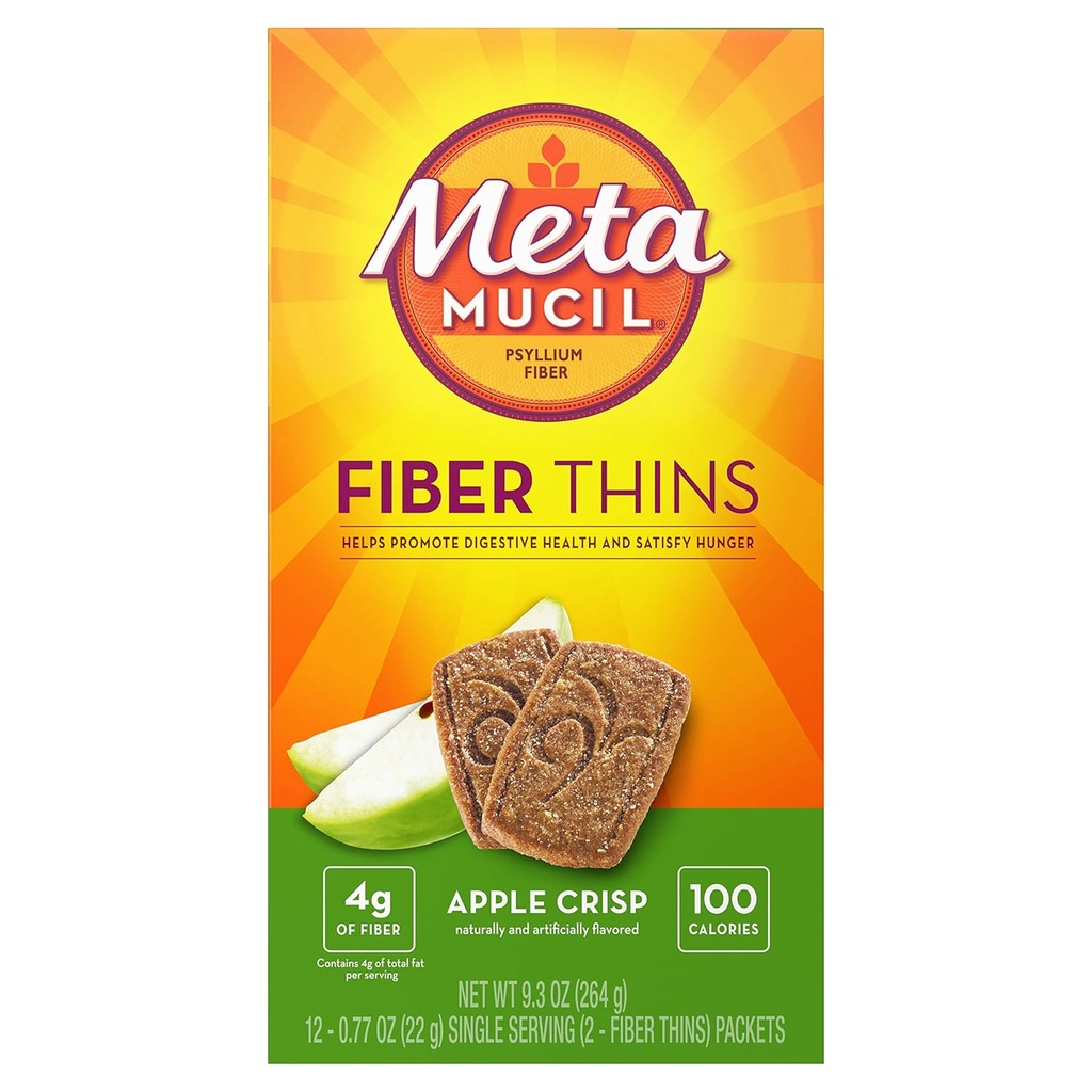 Metamucil Fiber Wafers Apple Crisp 24 Cada uno (Pack of 5)