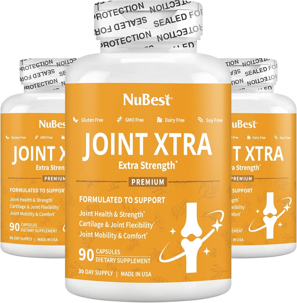 Suplemento Conjunto Xtra de Apoyo Avanzado - Fórmula de Fuerza Conjunta con Glucosamina, Condroitina, Turmérica, MSM " Boswellia para la salud conjunta de cartílago, flexibilidad, movilidad " Comfort (Pack of 3)