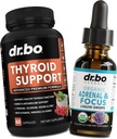 Soporte para tiroides " gotas de enfoque arenal - Complejo de suplementos de tiroides con L-Tyrosine Selenium Iodine " Organic Adrenal Support Suplementos Focus Liquid Drops - Natural Brain and Memory Fatigue Atención