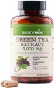 NatureWise Green Tea Extract Capsules 1000 mg - 50% EGCG & 98% Polyphenols - Extra Strength Green Tea Pills - Antioxidantes para la salud cardíaca & energía - Vegan, Non-GMO - 60 Conde[30-Day Supply]