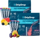 DripDrop Hydration - Electrolyte Powder Packets - Watermelon, Berry, Lemon, Orange, Fruit Punch, Grape, Strawberry Lemonade, Cherry - 64 Conde