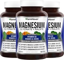 FarmHaven Magnesium Glycinate & Malate Complex w/ Vitamin D3, 100% Chelated for Max Absorption, Vegan – Bone Health, Nerves, Muscles, 360 Capsules, 180 Days