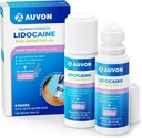 AUVON Max Strength Lidocaine Pain Relief Roll-On with Lavender Essential Oil, No Mess Applicator, Quick Absorbing to Numb & Soothe Pain Relief for Knees, Hombros, FSA/HSA Eligible, 2.5 OZ, 2 Packs