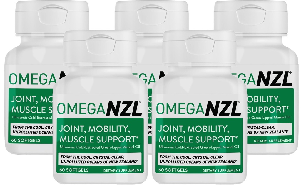 Original Omega-3 Suplemento de soporte conjunto, Mejor Alivio Natural del Musculo, Aceite de Mussel de color verde, 300 Softgels, No Fishy Aftertaste