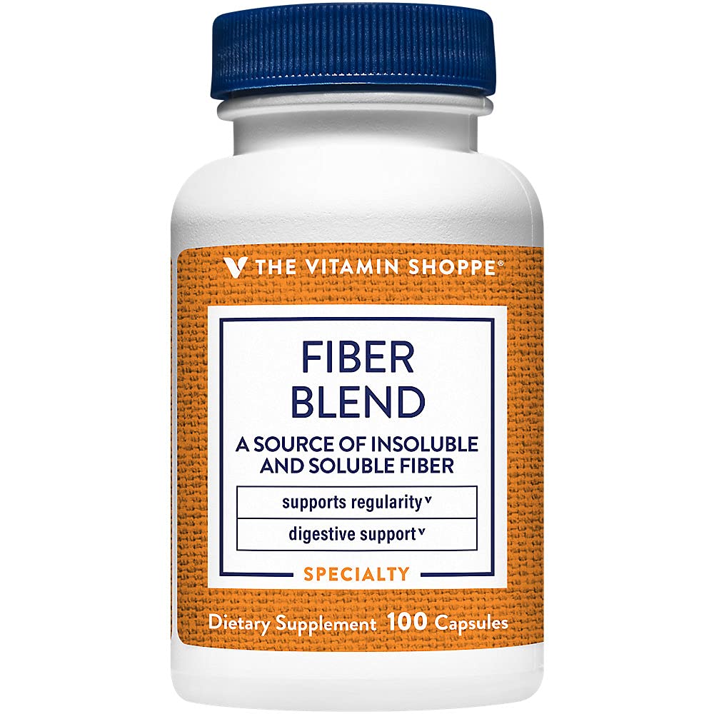 La vitamina Shoppe Fiber Blend, una fuente natural de fibra insoluble y soluble, apoya la salud digestiva y la regularidad (100 cápsulas)