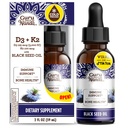 GuruNanda Black Seed Oil, Cold-Presed Nigella Sativa - Rich in Vitamin D3 5000 Units, K2 &amp; E, High Thymoquinone ← Potent Antioxidant for Immune Support, Non-GMO, 2 Fl.oz