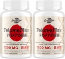 Suplementos de longitud de telomere – Astragalus orgánico, Gotu Kola, Vitamina D3, Folate, L-Theanine – Anti-Aging, DNA Repair, Immune & Cellular – 60 cápsulas Vegan, Hecho en Japón (2 botella)