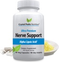 Suplemento de soporte de Nerve - Vitaminas naturales con 650 mg de ácido lipoico no GMO ALA – Suplemento de soporte de Nerve Premium - Pies de mano - Tingling, Numbness - 60 cápsulas de verduras