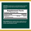 La vitamina B12 de la naturaleza, apoya el metabolismo energético y la salud del sistema nervioso, 500 mg, 100 tabletas rápidas de disolución (Pack of 2)