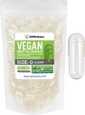 XPRS Nutra Size 0 Empty Capsules - 1000 Count Clear Empty Vegan Capsules - Vegetarian Pills - DIY Relleno de cápsulas vegetales - Capas de píldoras vegetarianas para suplementos Do-It-youself