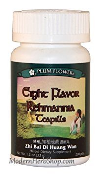 Ocho Sabor Rehmannia (Zhi Bai Di Huang Wan), 200 ct, Plum Flower