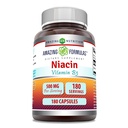 Amazing Formulas Niacin Suplemento TEN 500 Mg Por Serving TEN 180 Capsules ← No-GMO ANTE Gluten-Free TEN Made in USA