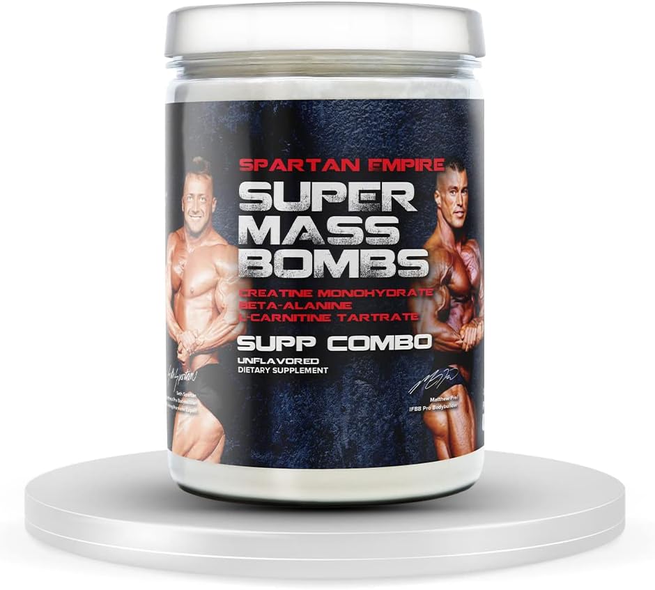PrometheuzHealth Super Mass Bombs Workout Muscle Builder with Creatine, Beta-Alanine, L Carnitine Tartrate - Daily Muscle Building &amp; Recovery Supplement – 45 Servings