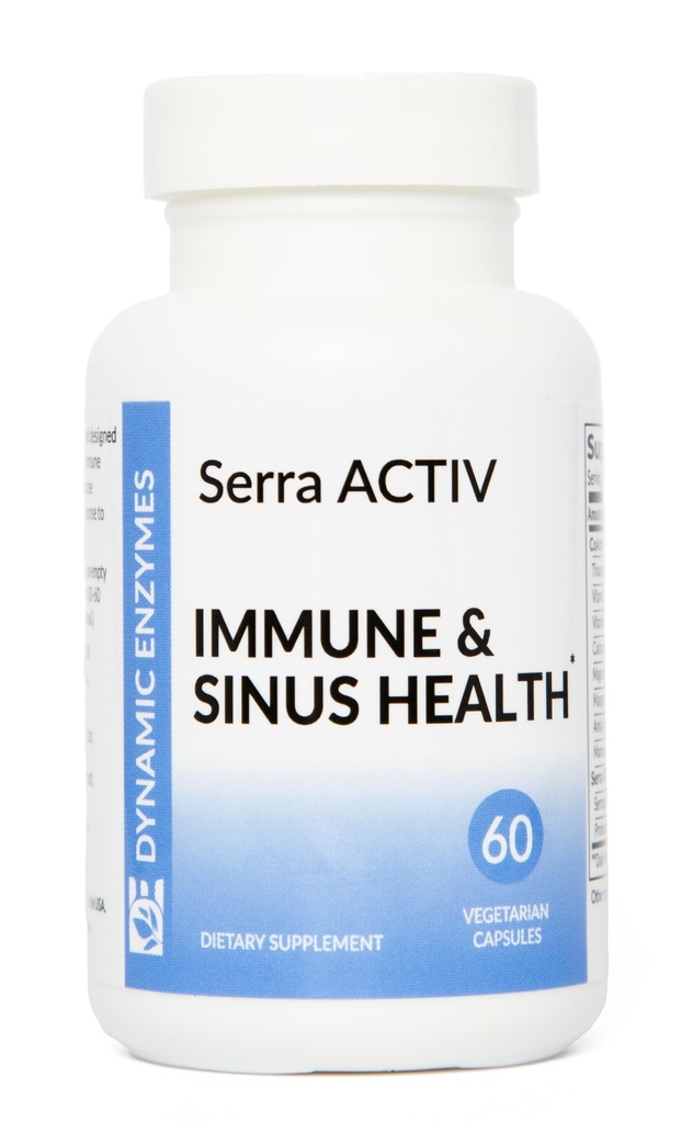 Serra ACTIV - 60 cápsulas veganas - Apoyo Sinus y Salud Cardiovascular - Serrapeptase resistente al ácido - 120,000 SPU - Soporte Inmunitario - Enzimas sistémicos