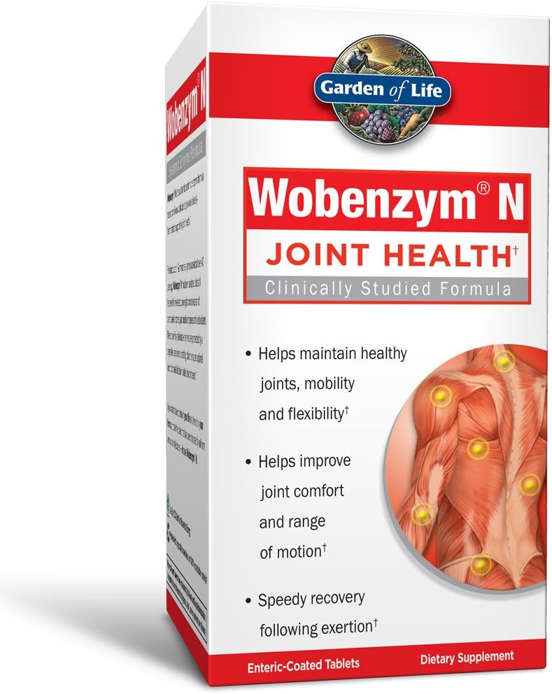 Suplemento Conjunto Jardín de Vida para Hombres y Mujeres - Wobenzym N Enzymes Sistémicos, Fórmula clínicamente estudiada para Juntas Saludables, Movilidad, Flexibilidad, Recuperación post-ejercicio, Gratuito de 800 Tabletas