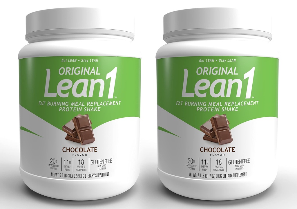 Lean1 Meal Reemplazo Protein Shake, Chocolate Flavor, 2-PACK de 15 Tubos de servicio