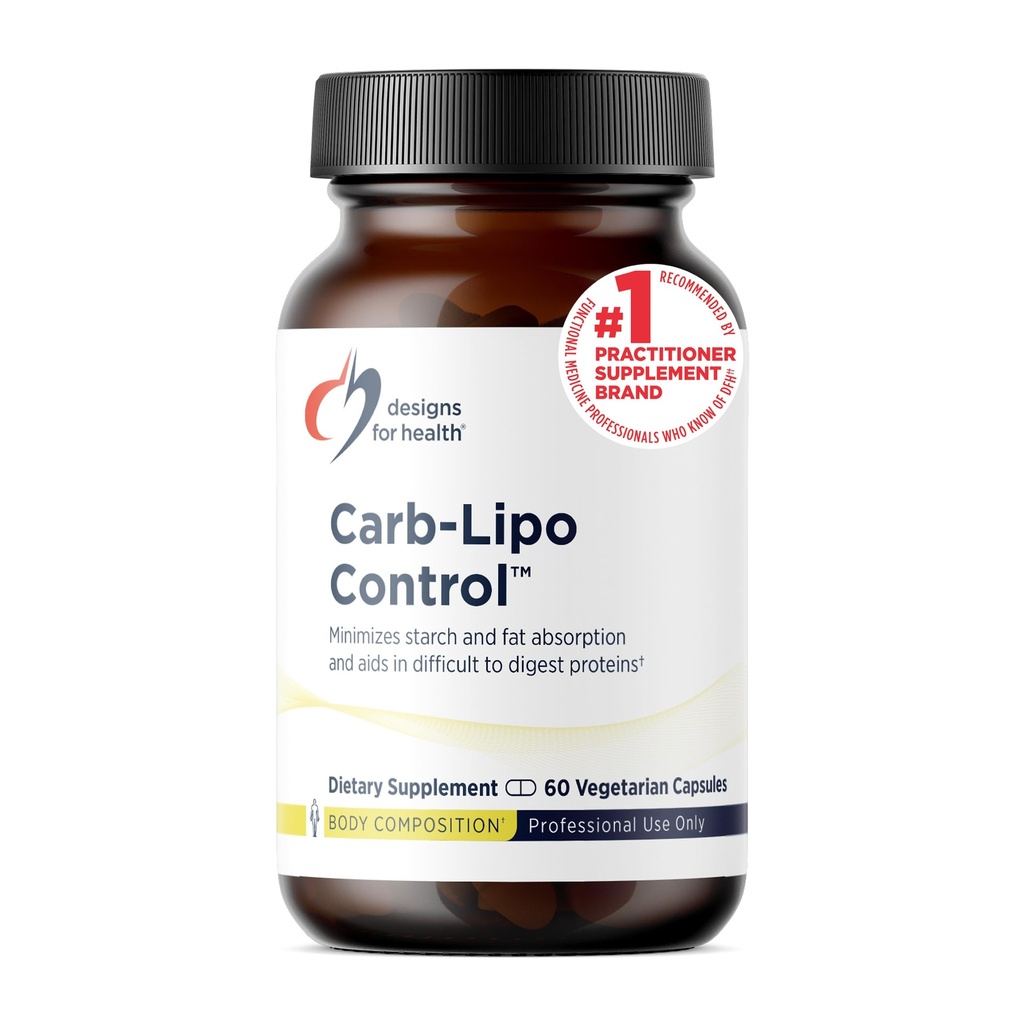 Diseños para el Control de Carb-Lipo de Salud (ProtectZyme) - Enzima Digestiva para ayudar a minimizar la absorción de grasa + almidón y la digestión de Gluten, Casein - soporta la composición saludable del cuerpo (60 cápsulas)