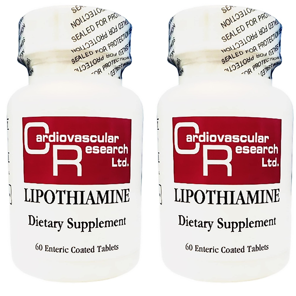 Cardiovascular Research Lipothiamine B Suplemento 120 Tabletas - Vitamina B1 Ahora con Ácido Lipoico alfa - 2 X 60 Cuenta