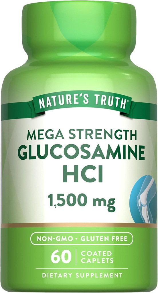 La verdad de la naturaleza Glucosamine HCI 1500mg ← 60 Caplets  durable Mega Strength Silencio No Gluten Suplemento gratuito