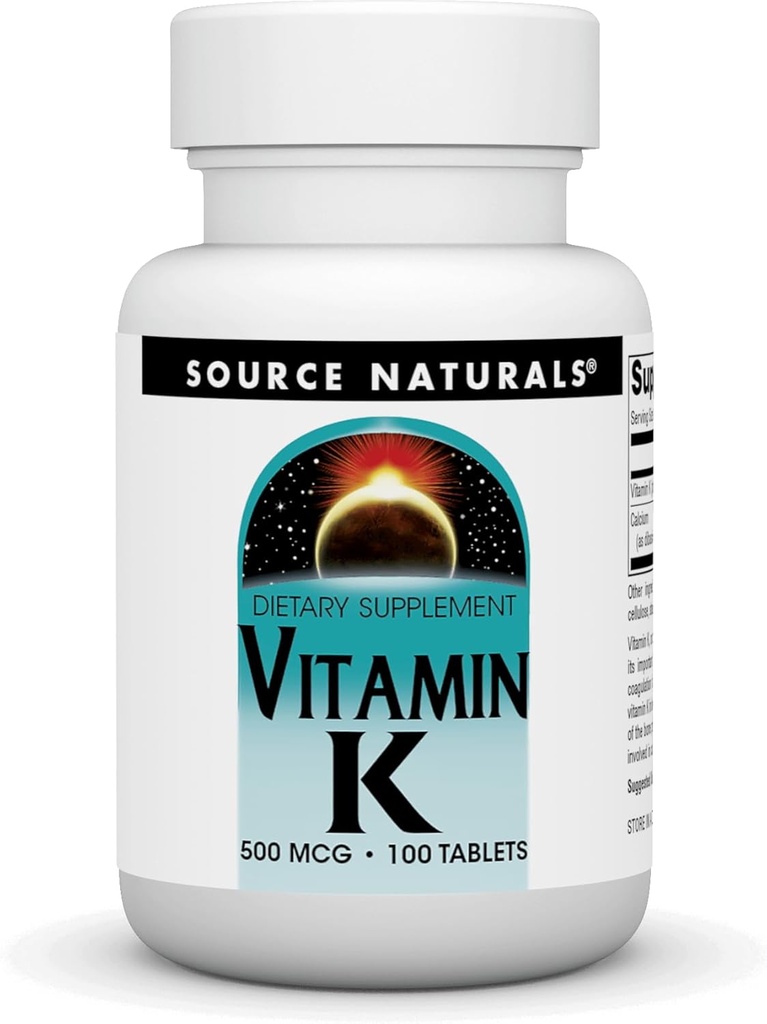 Fuente Naturals Vitamina K - 500 mcg - 100 Tabletas