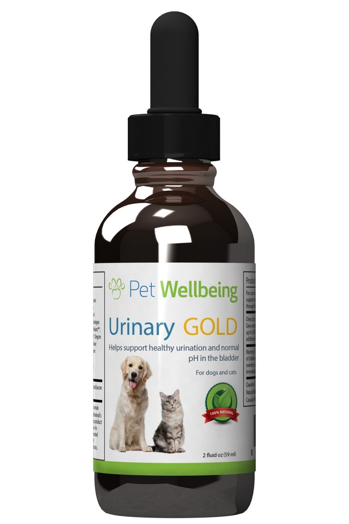 Pet Wellbeing Urinary Gold for Dogs - Vet-Formulated Multi-Herb Urinary Tract Support - Vedder Health &amp; Urinary System Wellness - Natural Dog Supplement - Liquid Formula 2 oz (59ml)