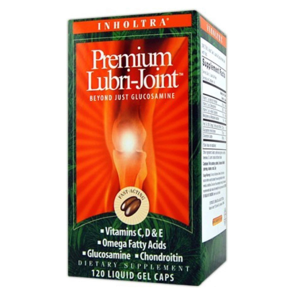 Inholtra secreto de la naturaleza Premium Lubri-Joint Fast-Acting Joint & Connective Tissue Health Supplement with Vitamin C, D &amp; E, Omega Fatty Acids, Glucosamine & Chondroitin - 120 Liquid Softgels