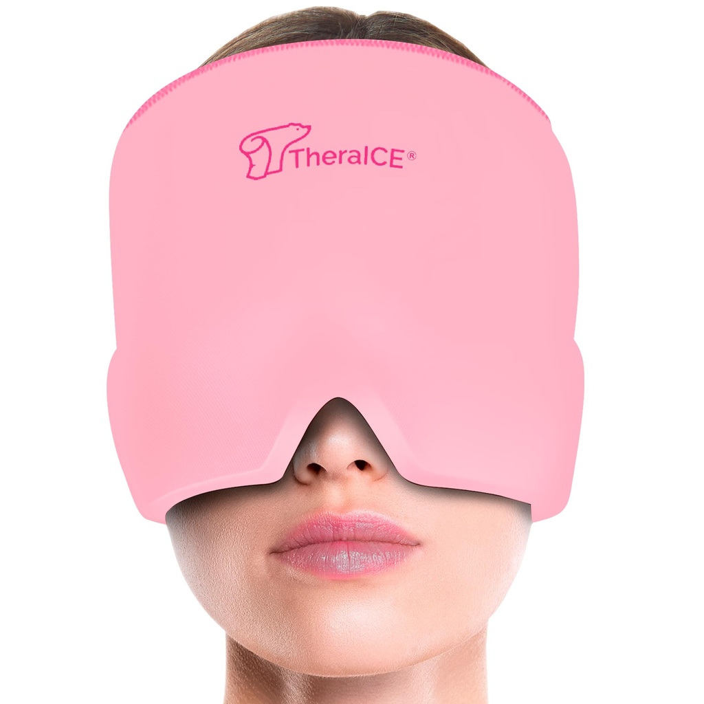 TheraICE Headache Relief Cap, Migraine Ice Pack Mask Products, Women Cooling Gel Hat, Face Cold Compress Head Wrap para su estrés. Gran regalo de cumpleaños para mamá, hermana, abuela, novia, &amp; profesor