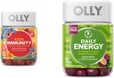 OLLY Kids Immunity Gummy, Immune Support, 50 Conde Daily Energy Gummy, Vitamina B12, CoQ10, 60 Conde