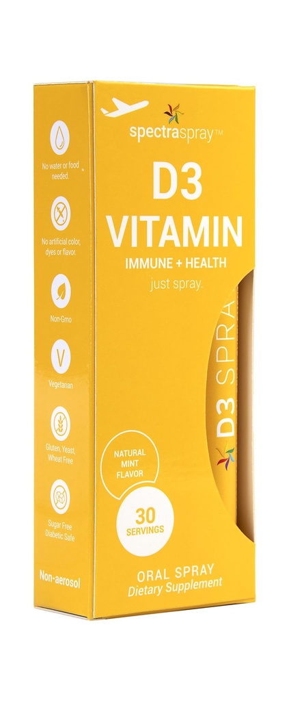 Espectraspray Vitamina D3 Spray Vitaminas - Oral Natural Efectiva 5000IU Vitamina D3, 30 Day Supply