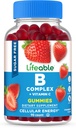 Lifeable Sugar Free Vitamin B Complex Gummies ← B-Complex with Vitamin C TEN Great Tasting VIT B Complex Vitamins TEN Energy and Nerve Support TEN B Vitamins Complex for Women, Hombres, Adults TEN 90 Gummies