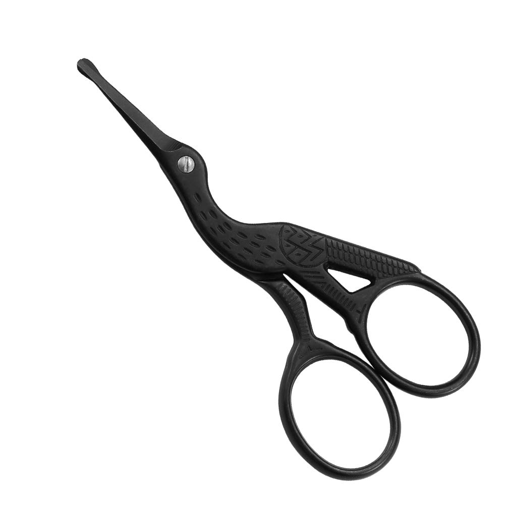 Tipa redonda Tip Tip tijeras vintage, Acero inoxidable profesional con titanio negro Coated, tijeras de pedicura de la belleza de pedicura para cejas, cabello facial, piel seca, cabello nariz