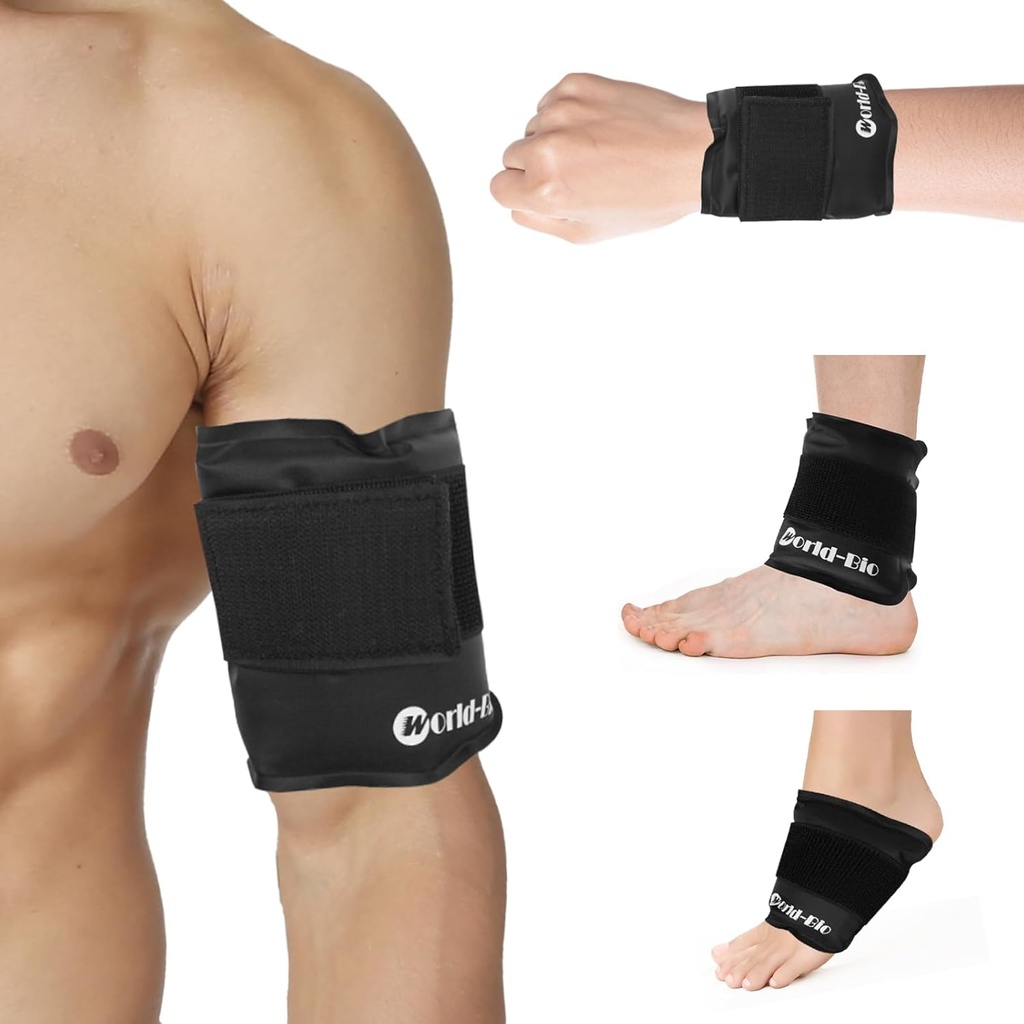 Wrap Gel Ice Pack con velcro Strap, Ice Pack for Injuries Reusable, Hot and Cold Therapy, Elbow Cold Wrap, Flexible Soft for Arm, Wrist, Hand, Foot, Ankle