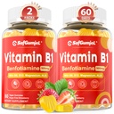 Vitamina B1 Gummies fort Benfotiamine 500mg con Vitamina B6 B9 B12 &amp; Magnesio para Nerve Health, Energy & Metabolism Support ¦ Sugar Free, Non GMO, Vegan, 120 Condes