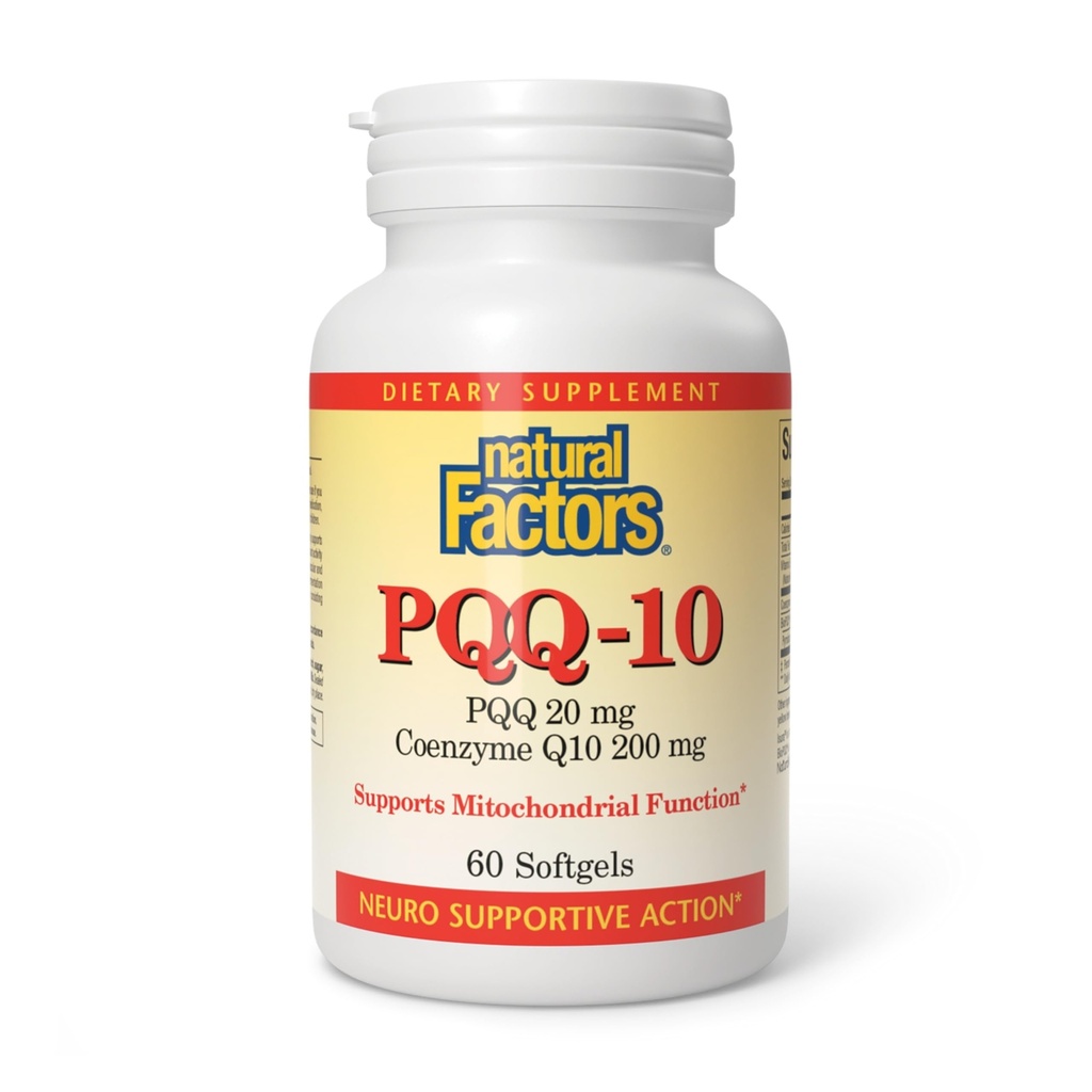 Factores naturales, PQQ-10, apoya la energía y el envejecimiento saludable, suplemento dietético, 60 softgels (60 porciones)