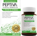 Peptiva Probióticos Mood & Stress - Stress and Mood Support, Digestive Support, Gut Health, 25 Billion CFU, Multi-Strain Probiotics, Lactobacillus Acidophilus, Bifidobacterium - 30 Capsules