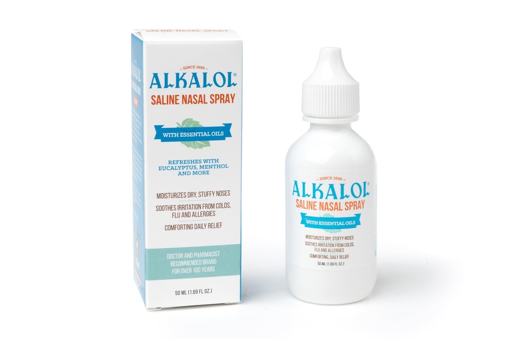 Solución de Alkalol Saline Nasal Spray, 1,69 Ounce