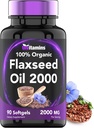 Aceite de Flaxseed Orgánica Softgels: 2000 mg - 90 Softgels ← Alto en los ácidos grasos Omega-3