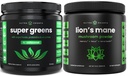 NutraChamps Super Green Unflavored &amp; Lion's Mane Powder. Greens " Adaptogen Bundle