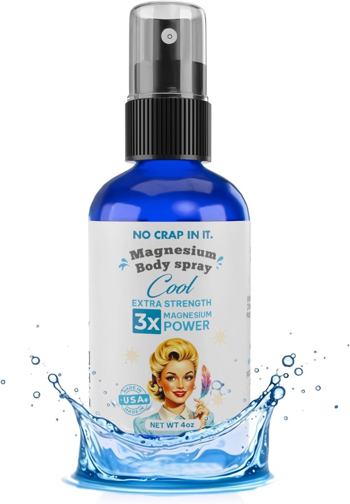 No Crap En It Magnesium Spray, Triple Acción!- Su manera de bienestar ← Alivio inmediato con Nuestra Única Magnesium Glycinate, Citrate, Chloride Blend Spray (Cool)