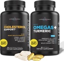 Livingood Daily Cholesterol Support, 60 Vegetarian Capsules - CoQ10, Plant Sterols, Plant Sterols, Bergamot, &amp; Garlic Supplements Support Heart Health & Health & Healthy Lipid Production - Non-GMO & Vegan