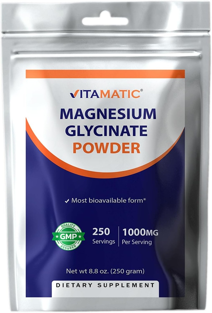 Magnesio vitamático (desde el óxido Glycinate) - Apoya el músculo, la articulación y la salud cardíaca 250 gramos