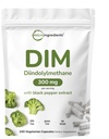 DIM Active Supplement, DIM 300mg, 240 Veggie Capsules (8-Month Supply), 2 en 1 Fórmula, Estrógeno Metabolismo, Premium DIM-Plus Broccoli Extract Con Black Pepper para una mejor absorción