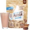 FlavCity Vegan Protein Powder - Chocolate Peanut Butter - 20g Almendra, polvo de proteína basada en plantas - Afeitado sin lácteos - con frutas orgánicas, hongos de reishi " Cordecyps - No se necesita ningún limpiador (15 servidos)