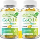 CoQ10 Gummies, Coenzyme Q10 Suplemento 200 mg, High Absorption CoQ10 Suplemento para Energía Celular y Salud Inmune, Vegan, Gluten Gratis, Pineapple Flavor, 120 Conde