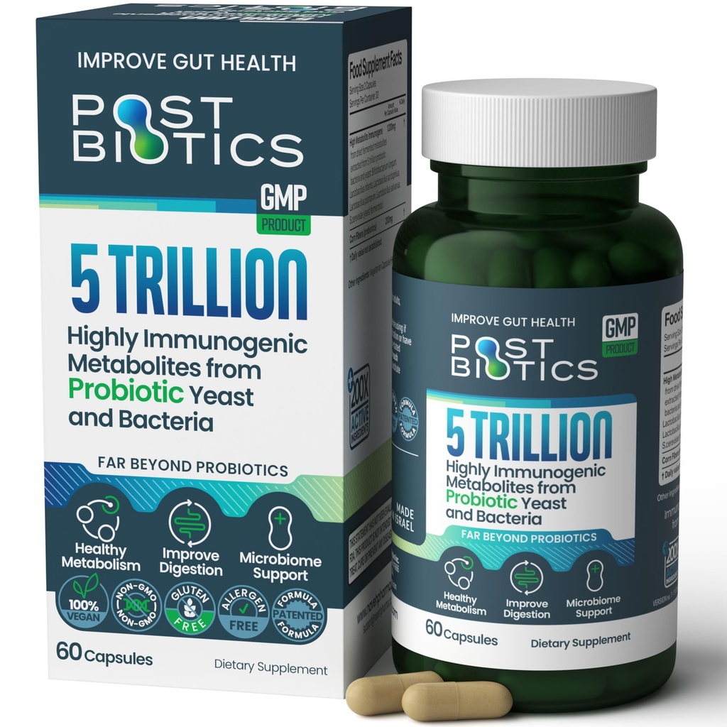 NAVEH PHARMA Adult Postbiotics Capsules para Mujeres y Hombres TENIDO Postbióticos para Gut Health con 200X Ingredientes Than Probiótico y Prebiótico TEN apoya la inmunidad, la digestión, microbioma &amp; metabolismo