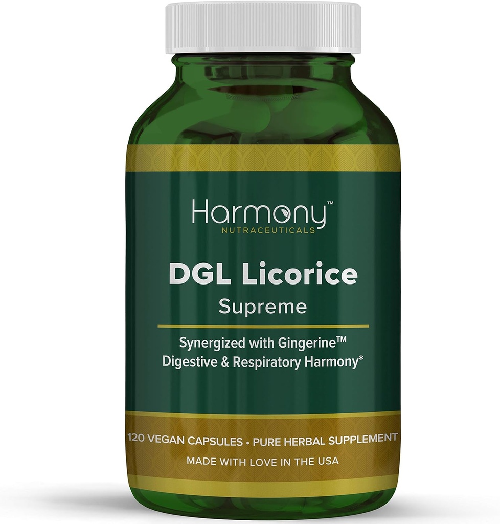 DGL Licorice Supreme Dr Gumman's Clinical Grade Highest Potency Maximum Bioavailability 120 Vegan Capsules Harmony Nutraceuticals